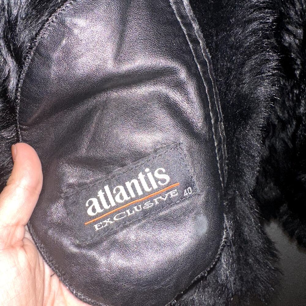 Atlantis Exclusive Black Lambskin Fur Leather Coat - Picture 7 of 7